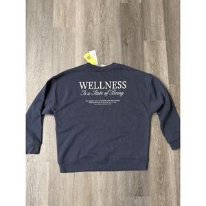 All In motion Small Fleece Navy Crew neck Sweatshirt-wellness Is A State Of Mind